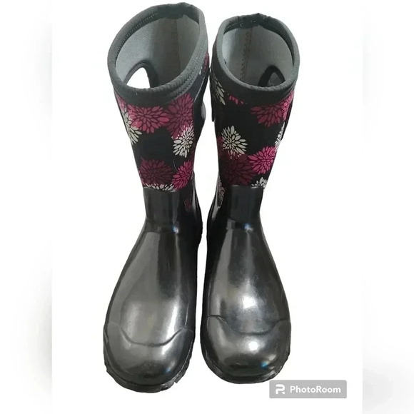 Bogs Boots Girls Kids North Hampton Pompons Pull Waterproof - Picture 2 of 5